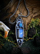 RTS - Moonstone and Opal, unisex talisman pendant - Sterling - Ooak - thumbnail 2