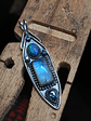 RTS - Moonstone and Opal, unisex talisman pendant - Sterling - Ooak - thumbnail 4