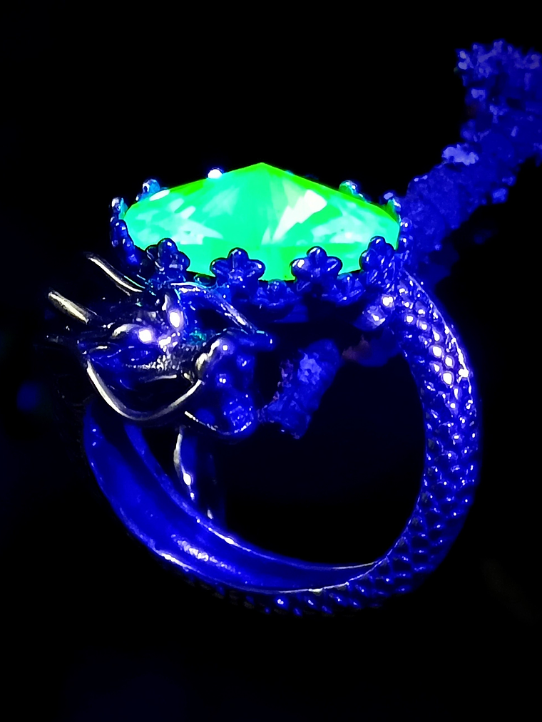 ☢ Massive Dragon UG glass ring - UNISEX - Sterling - Private collection 9