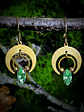 Gold-plated, flashy and dainty Green UG ☢ earrings - Stainless and mixed metals - thumbnail 1