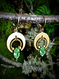 Gold-plated, flashy and dainty Green UG ☢ earrings - Stainless and mixed metals - thumbnail 2