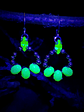 RTS - Green Opal & Green apple ☢ UG earrings - Stainless and mixed metals - thumbnail 3