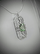 RTS ☢  Art Deco inspired Emerald cut Apple green uranium glass pendant - Sterling - thumbnail 4
