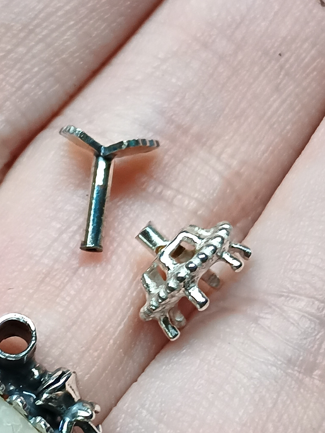 RTS - White Osmena pearl with pink and white moisonite necklace - Sterling 9