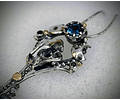 Freya, double Crescent moon articulated cat skull key pendant