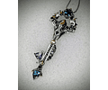 Freya, double Crescent moon articulated cat skull key pendant