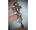 Freya, double Crescent moon articulated cat skull key pendant