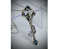 Freya, double Crescent moon articulated cat skull key pendant
