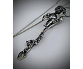 Freya, double Crescent moon articulated cat skull key pendant