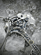 Gothic Skulls, crescent moons and Witch's knot key pendent - Sterling  - thumbnail 1