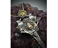 Bee Lovely - Sterling and 14k gold with yellow moisonite an opal