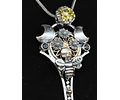 Bee Lovely - Sterling and 14k gold with yellow moisonite an opal