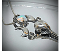 Hummingbird skull & Pentagram key pendant 