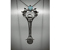 Hummingbird skull & Pentagram key pendant 