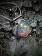 MTO - Opal, green diamond and moisonite necklace - Sterling - thumbnail 3