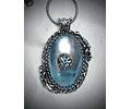 Water blue Pisces vibes, Osmena pearl with blue moisonite, sterling.