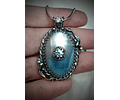 Water blue Pisces vibes, Osmena pearl with blue moisonite, sterling.