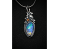 Ethiopian opal, hessanite garnet, Lost souls pendant 