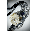 Queens revenge - Art Piece - Mink skull and gemstone talisman. 