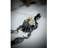 Queens revenge - Art Piece - Mink skull and gemstone talisman. 