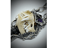 Queens revenge - Art Piece - Mink skull and gemstone talisman. 