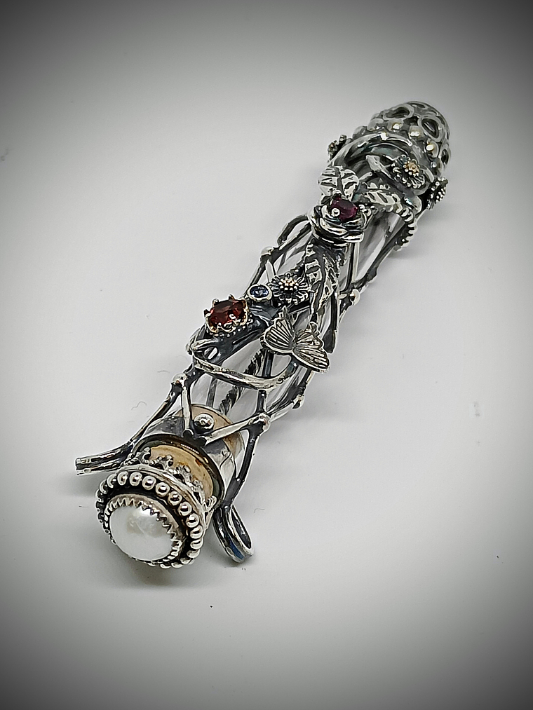 MTO - Victorian bubble wand, bottle pendant necklace - Sterling  2