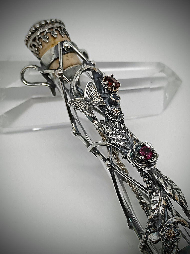 MTO - Victorian bubble wand, bottle pendant necklace - Sterling  1