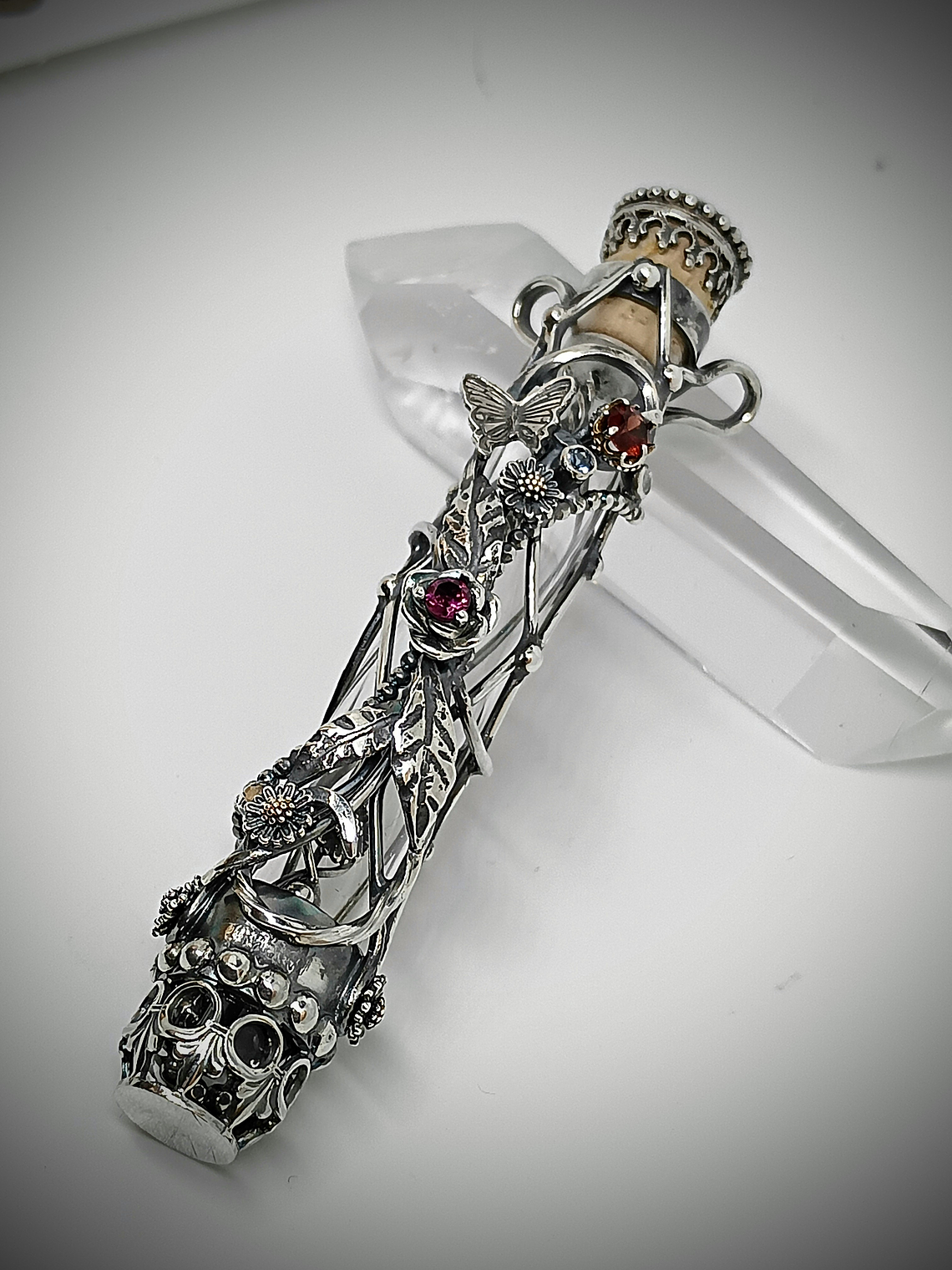 MTO - Victorian bubble wand, bottle pendant necklace - Sterling  3