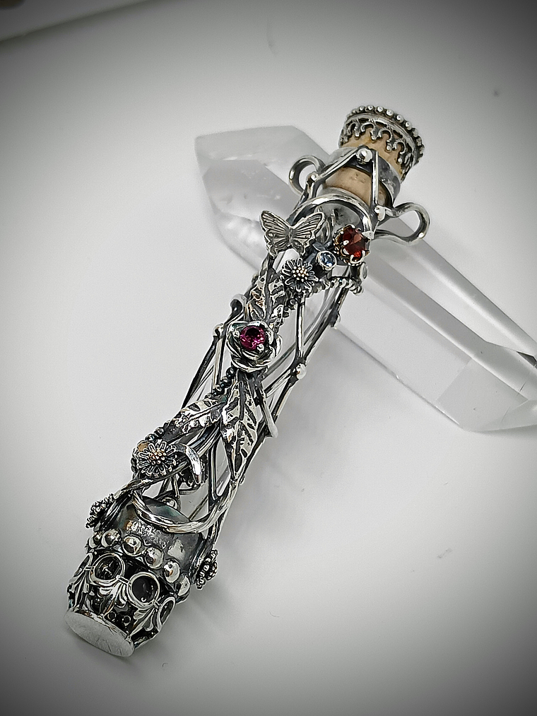 MTO - Victorian bubble wand, bottle pendant necklace - Sterling  3