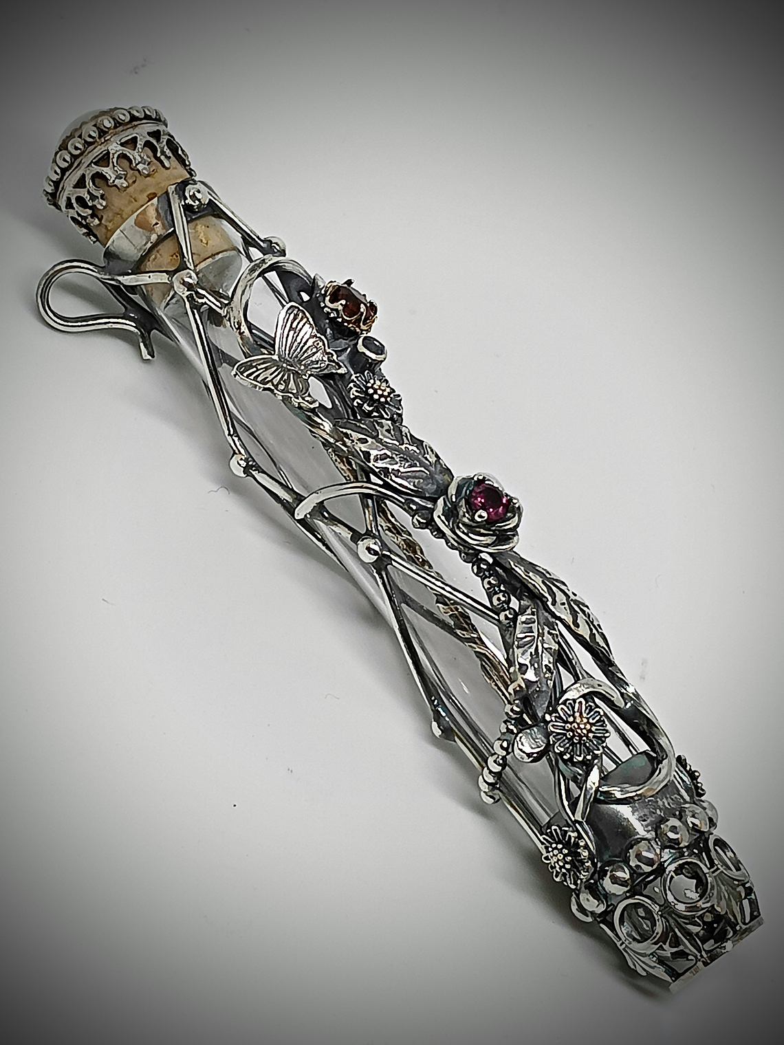 MTO - Victorian bubble wand, bottle pendant necklace - Sterling  4