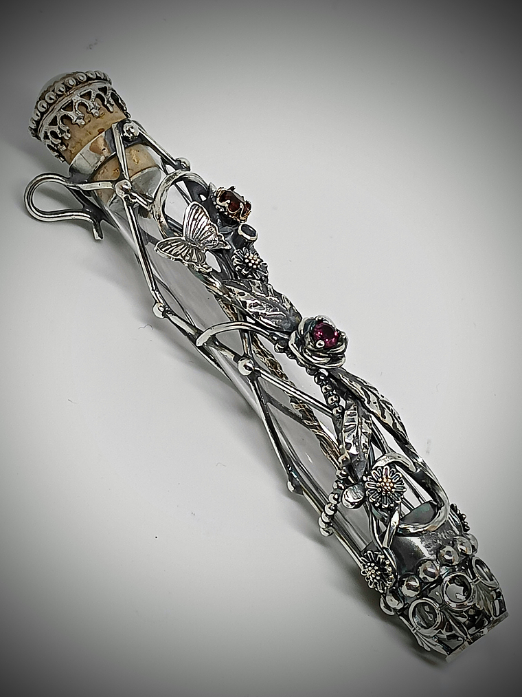 MTO - Victorian bubble wand, bottle pendant necklace - Sterling  4