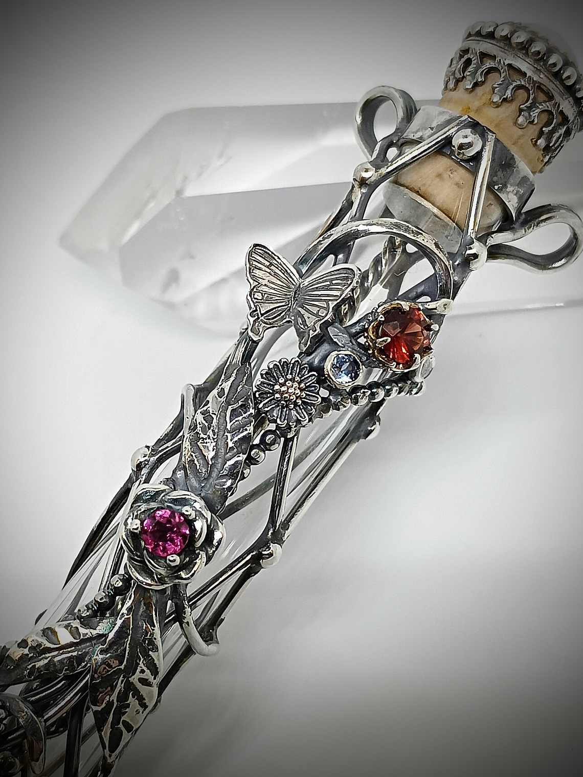 MTO - Victorian bubble wand, bottle pendant necklace - Sterling  5