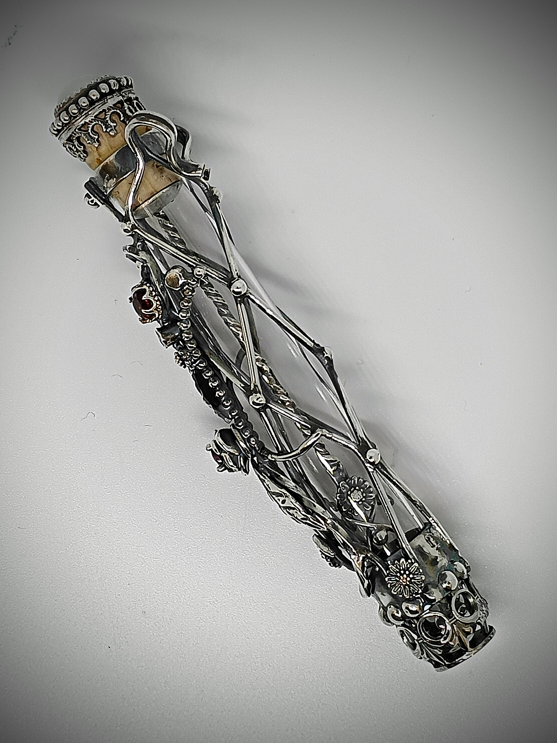 MTO - Victorian bubble wand, bottle pendant necklace - Sterling  6