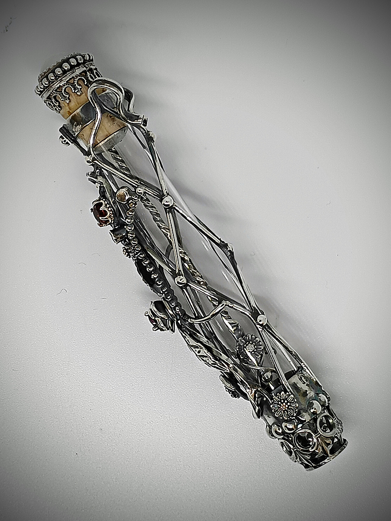 MTO - Victorian bubble wand, bottle pendant necklace - Sterling  6