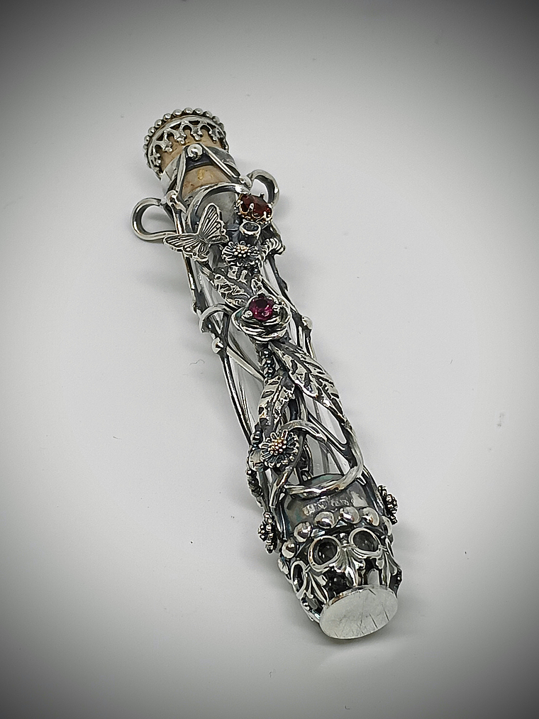 MTO - Victorian bubble wand, bottle pendant necklace - Sterling  7