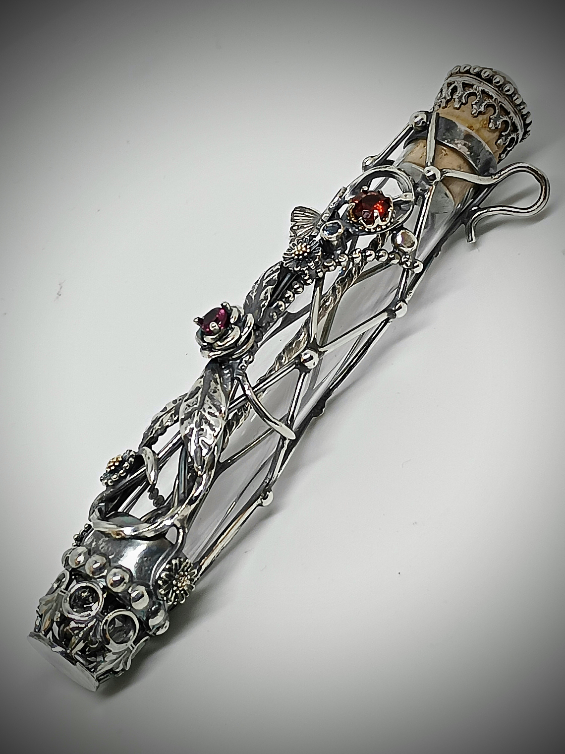 MTO - Victorian bubble wand, bottle pendant necklace - Sterling  9