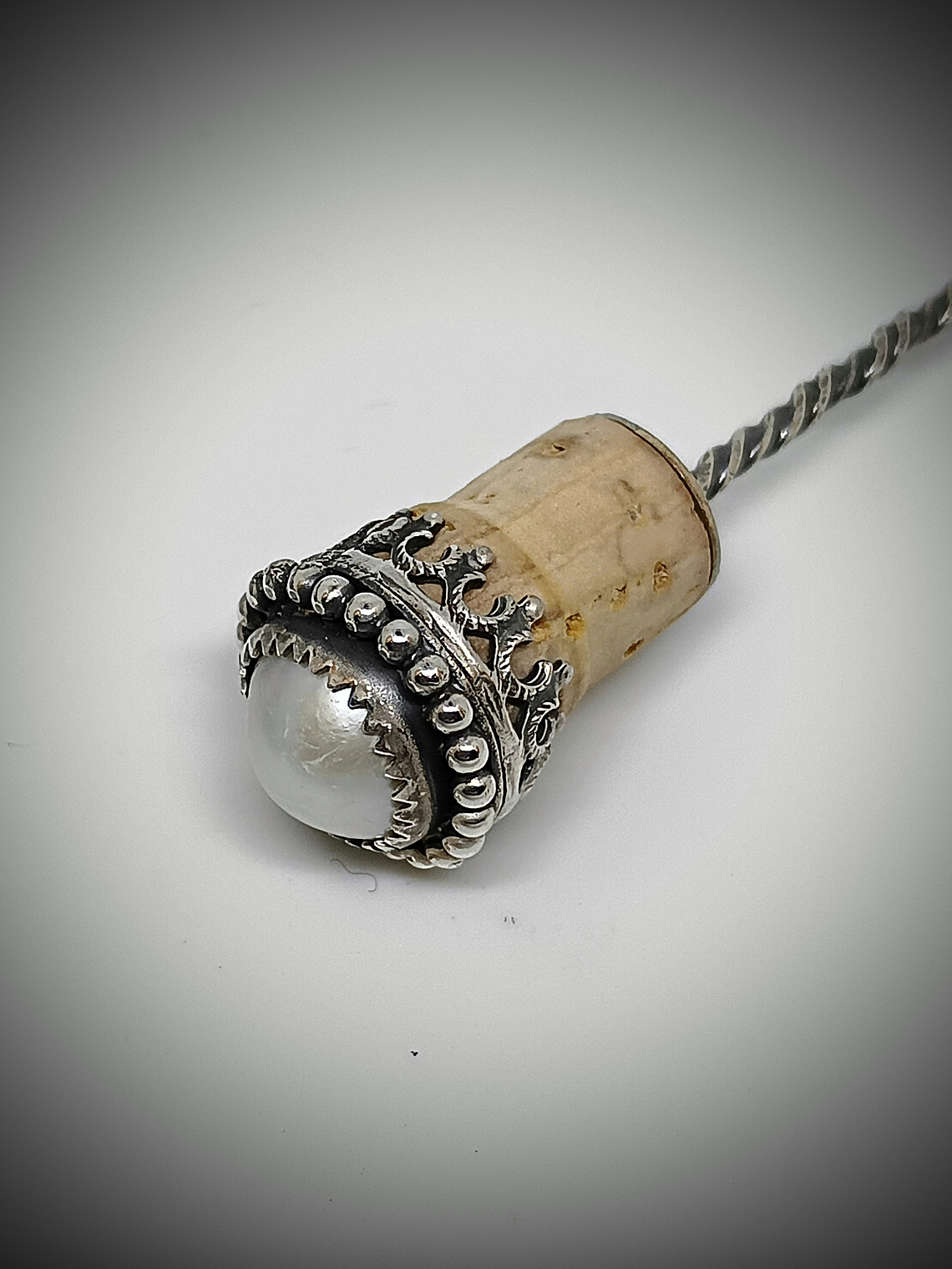 MTO - Victorian bubble wand, bottle pendant necklace - Sterling  12