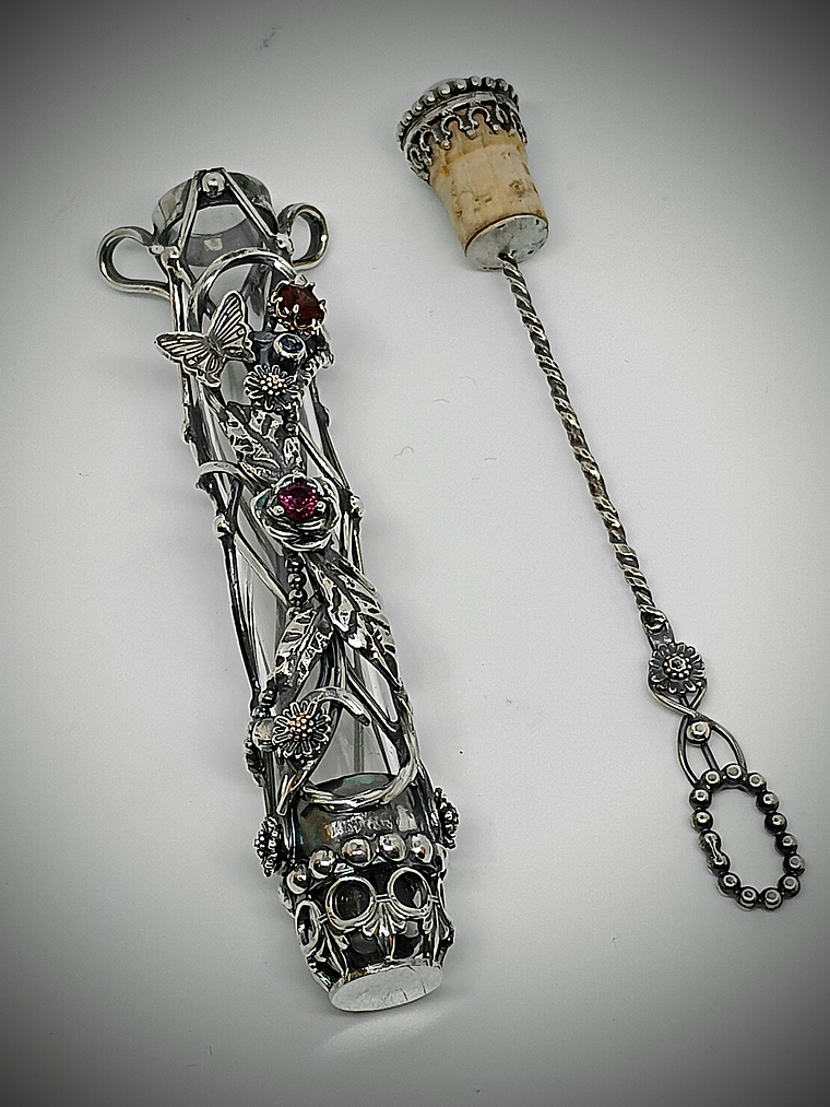 MTO - Victorian bubble wand, bottle pendant necklace - Sterling  11