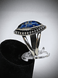Vintage blue Dragons breath glass ring style one - Sterling  - thumbnail 3