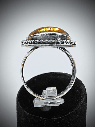 Vintage Dragons breath glass ring style 2 - Sterling