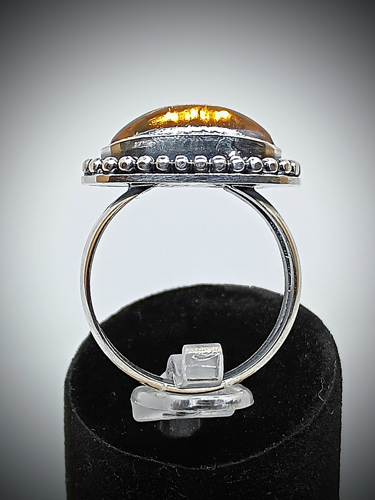 Vintage Dragons breath glass ring style 2 - Sterling 2