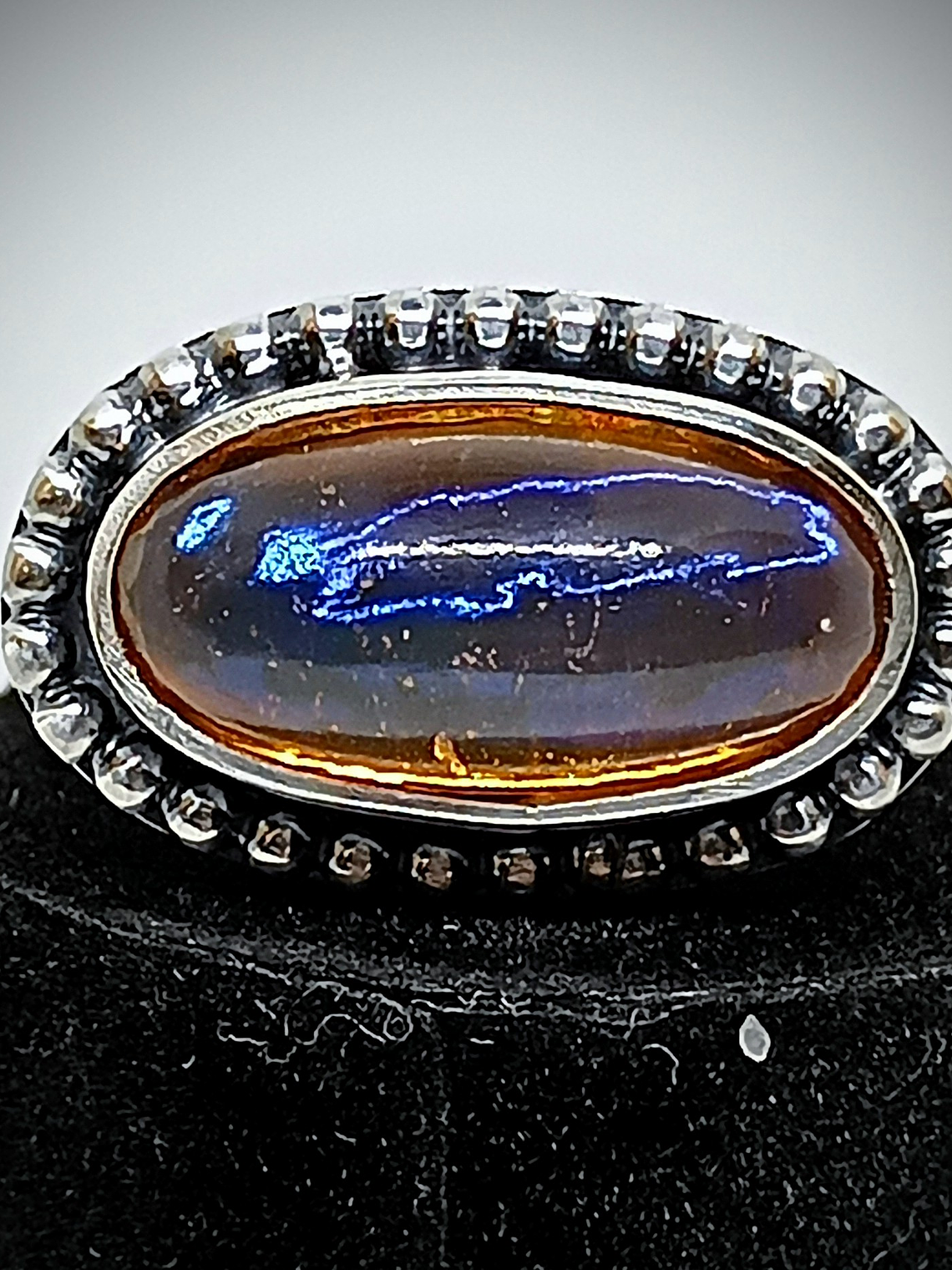 Vintage Dragons breath glass ring style 2 - Sterling 3