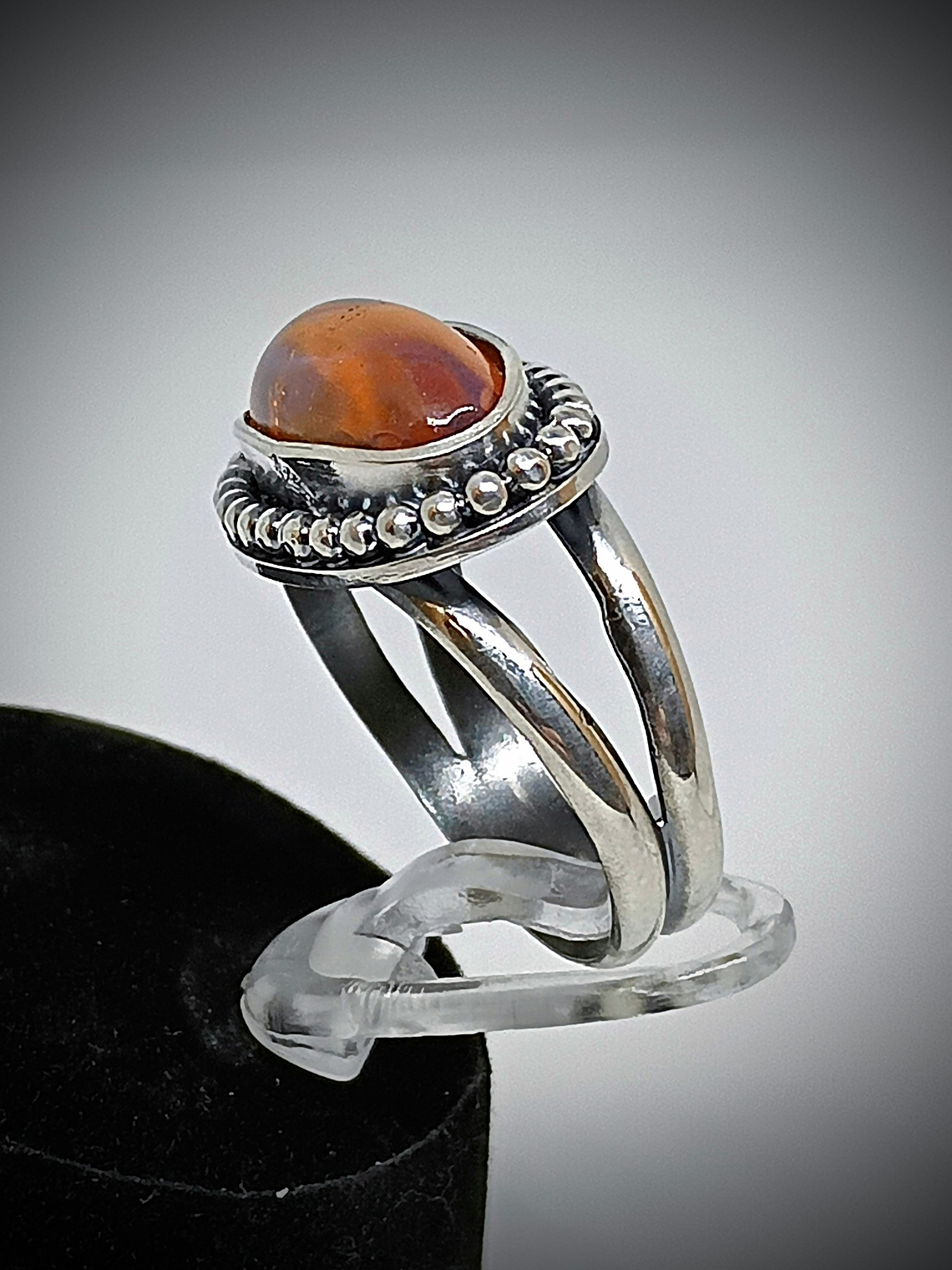 Vintage Dragons breath glass ring style 2 - Sterling 4
