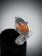 Art deco style, Antique orange true Dragons breath glass opal ring style 4 - Sterling  - thumbnail 3