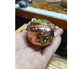 Hand hammered and formed Copper Uranium glass box
