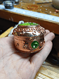 Hand hammered and formed Copper Uranium glass box - thumbnail 8