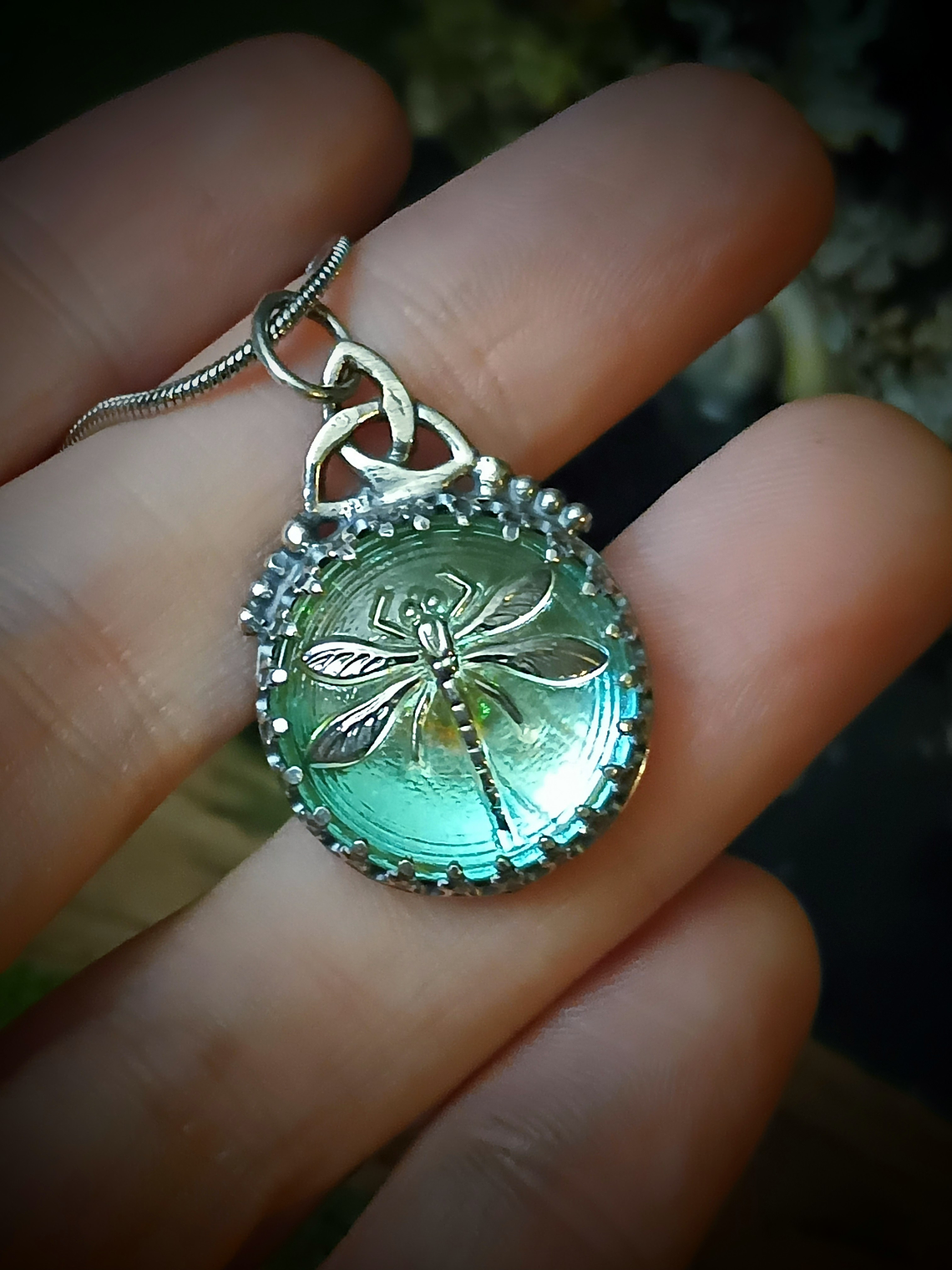 Hand hammered and formed Copper Uranium glass box 3