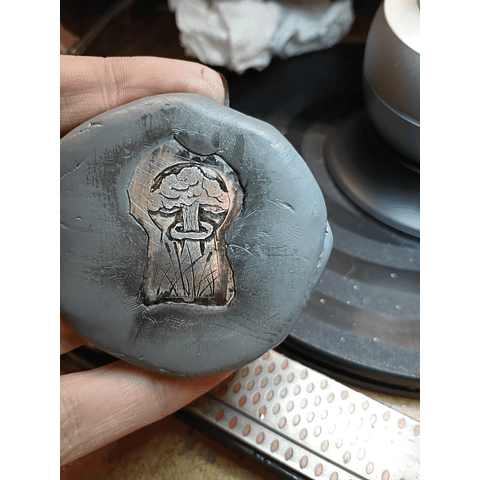 "Merikkka"  Atomic cloud art jewelry with box, necklace/pendant sterling - Pending