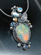 Opal, sapphire, moonstone and Luna moth necklace  - thumbnail 1