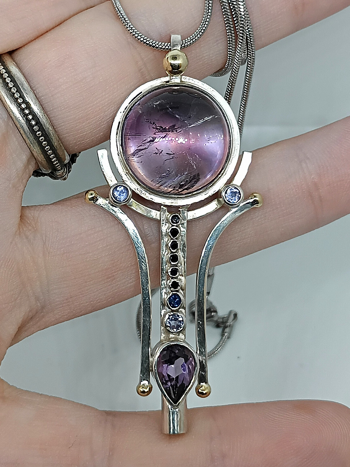 Brandenburg Amethyst key Talisman - Sterling 8